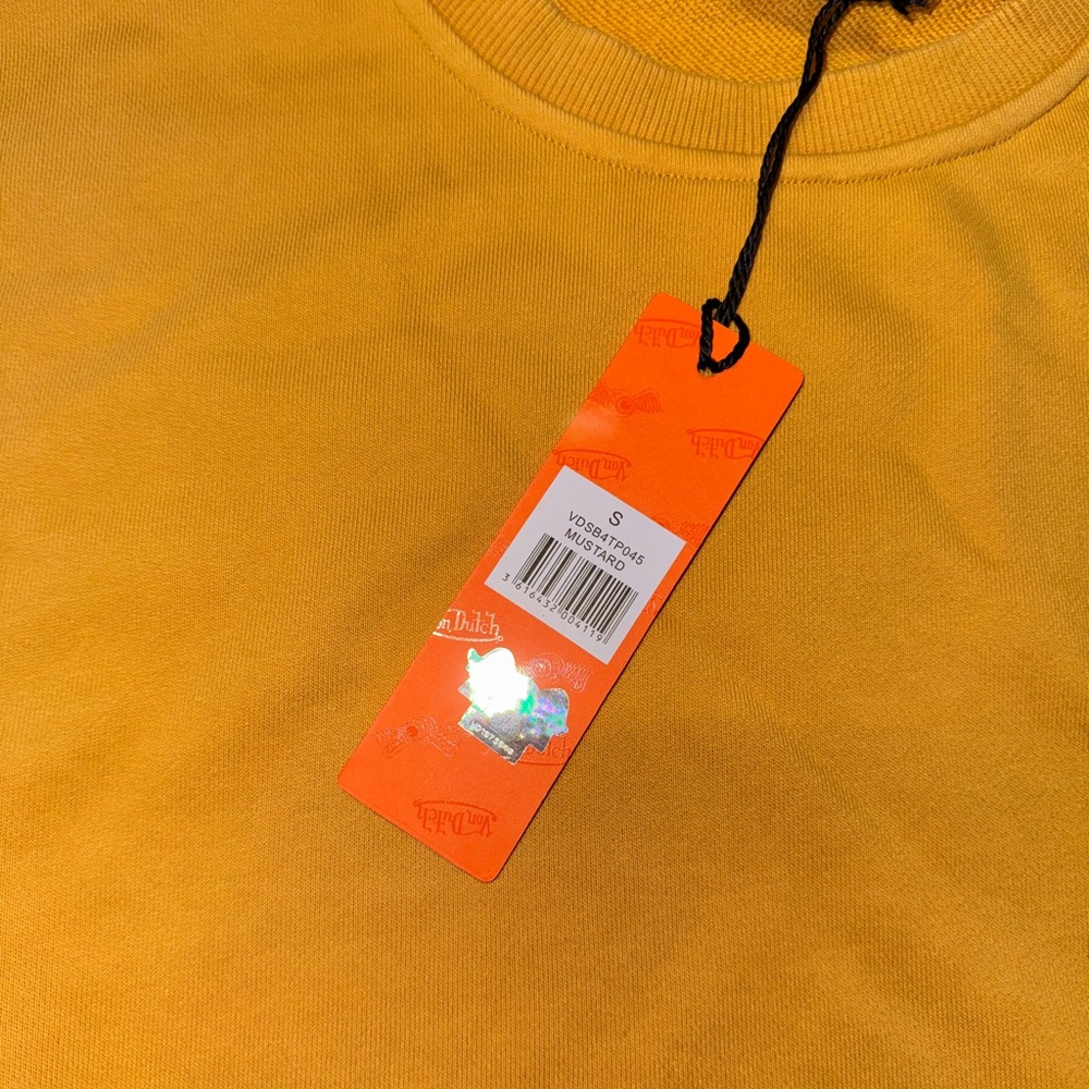 Von Dutch Yellow Crewneck Sweater with Vintage Logo - Picture 5 of 5